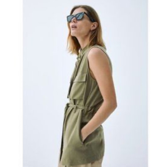 Zara Vest Women’s Khaki Green -Size Small - Picture 2 of 6